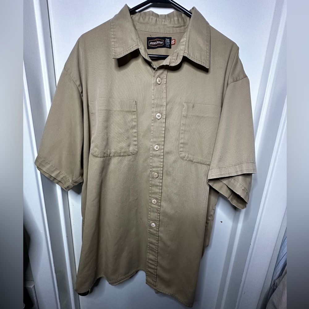 Jesse James Work Shirt. Beige color. Size 2X